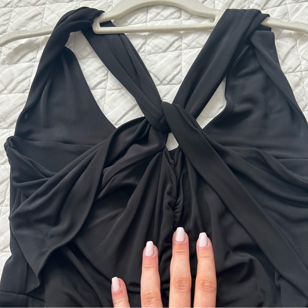 Diane von Furstenberg Neely Ruched Cutout Jersey Midi Dress in Black - Picture 6 of 14